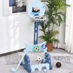 Homcom - Canasta de baloncesto 4 en 1