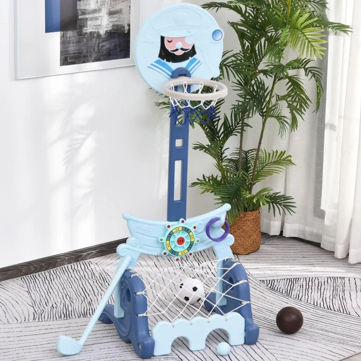 Homcom - Canasta de baloncesto 4 en 1