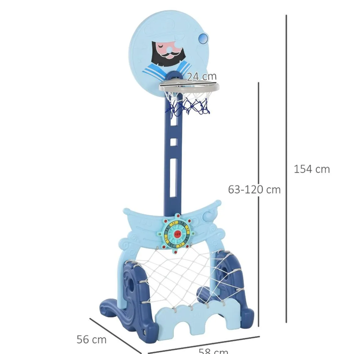 Homcom - Canasta de baloncesto 4 en 1