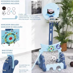 Homcom - Canasta de baloncesto 4 en 1