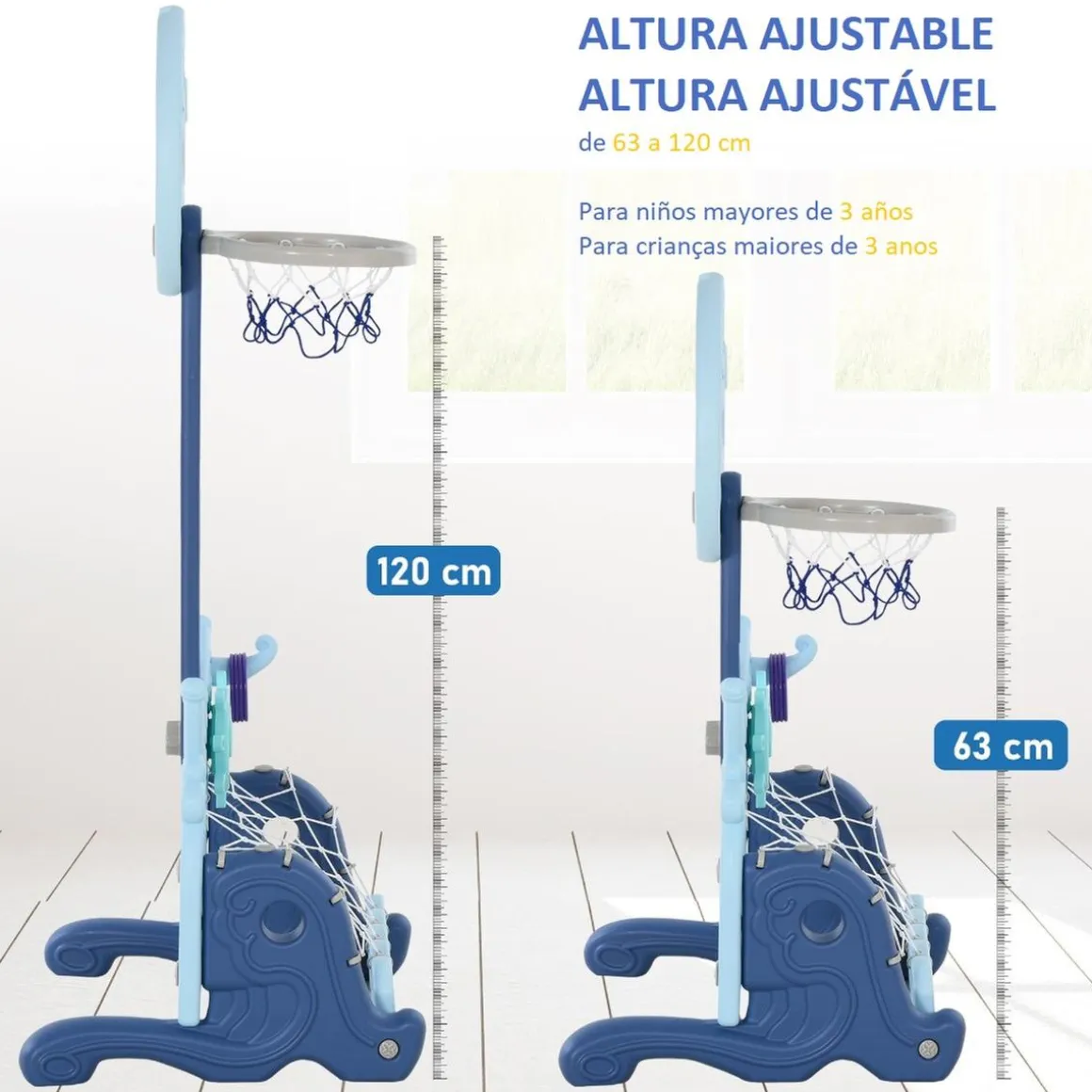Homcom - Canasta de baloncesto 4 en 1