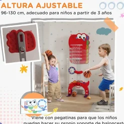 Homcom - Canasta de baloncesto infantil Rojo