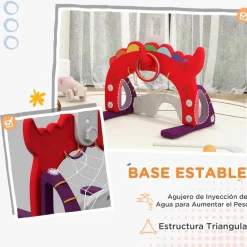 Homcom - Canasta de baloncesto infantil Rojo