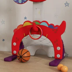 Homcom - Canasta de baloncesto infantil Rojo