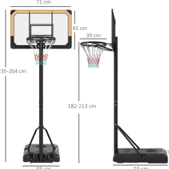 Homcom - Canasta de baloncesto acero Negro