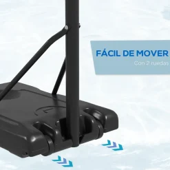 Homcom - Canasta de baloncesto acero Negro