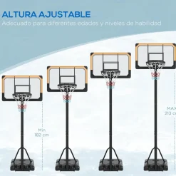 Homcom - Canasta de baloncesto acero Negro