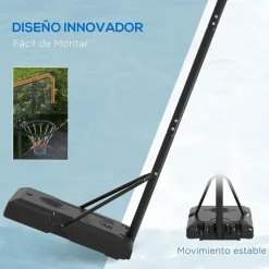 Homcom - Canasta de baloncesto acero Negro