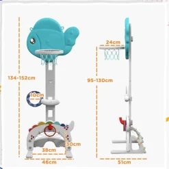 Homcom - Canasta infantil baloncesto para interior