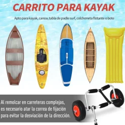Homcom - Carro para transporte Kayak plegable