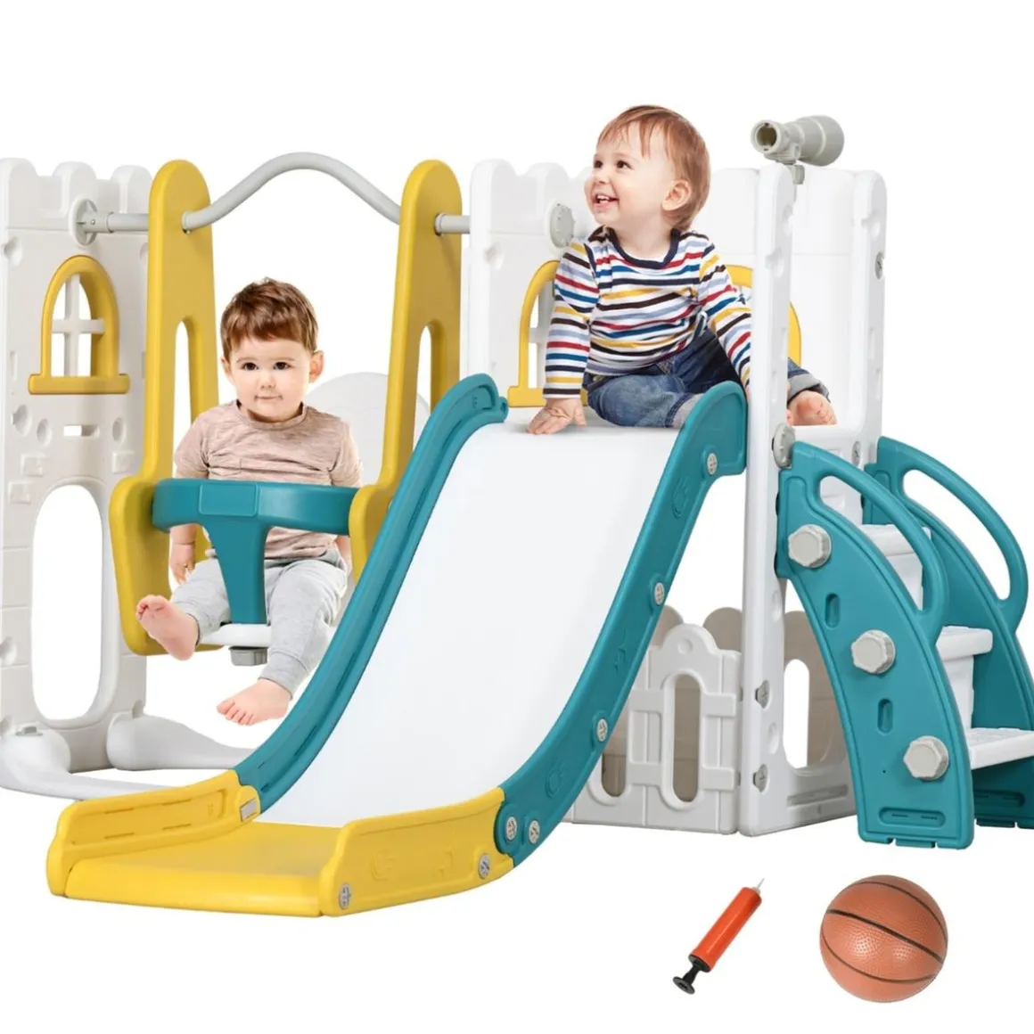 Homcom - Castillo juegos 6 en 1 para interior