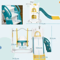 Homcom - Castillo juegos 6 en 1 para interior