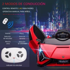 Homcom - Coche de batería Lamborghini con mando a distancia