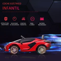 Homcom - Coche de batería Lamborghini con mando a distancia