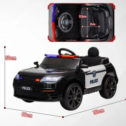 Homcom - Coche de policía eléctrico Negro