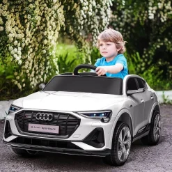 Homcom - Coche eléctrico Audi e-tron 12V blanco