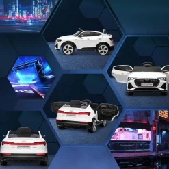 Homcom - Coche eléctrico Audi e-tron 12V blanco