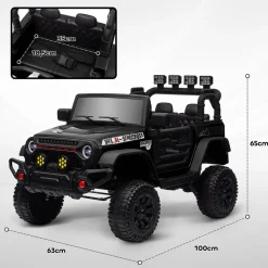 Homcom - Coche eléctrico batería 12 V con mando a distancia Negro