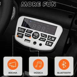 Homcom - Coche eléctrico batería 12 V con mando a distancia Negro