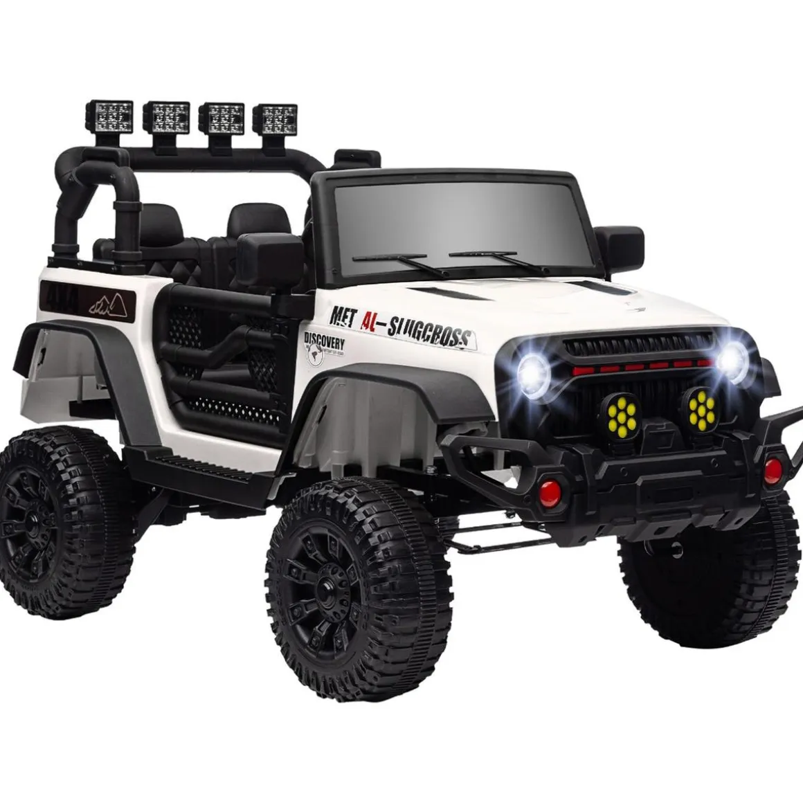 Homcom - Coche eléctrico batería 12 V con mando a distancia Blanco