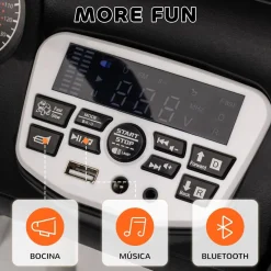 Homcom - Coche eléctrico batería 12 V con mando a distancia Blanco