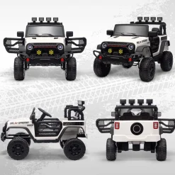 Homcom - Coche eléctrico batería 12 V con mando a distancia Blanco