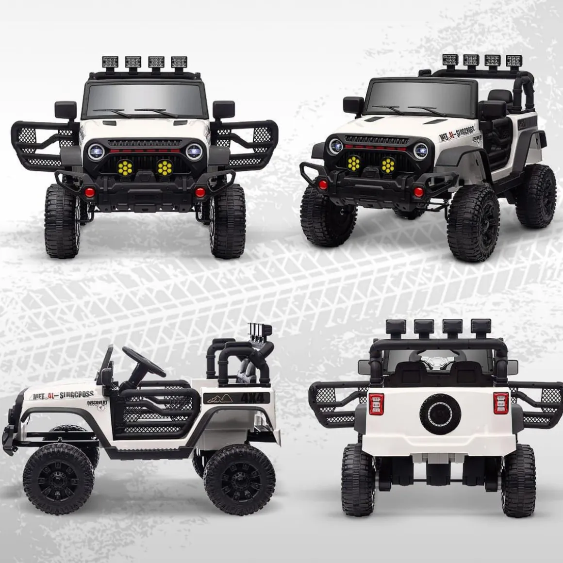 Homcom - Coche eléctrico batería 12 V con mando a distancia Blanco