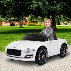Homcom - Coche Eléctrico Bentley GT Blanco con control remoto
