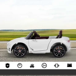 Homcom - Coche Eléctrico Bentley GT Blanco con control remoto
