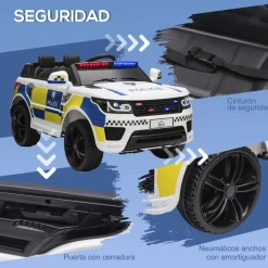 Homcom - Coche eléctrico de policía con mando