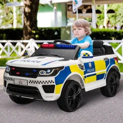 Homcom - Coche eléctrico de policía con mando