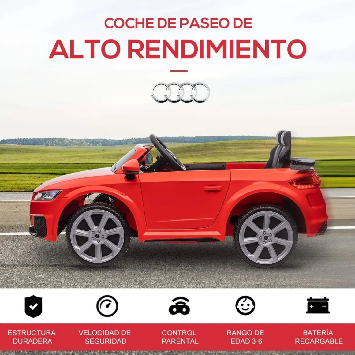Homcom - Coche Eléctrico Infantil Audi TT HomCom