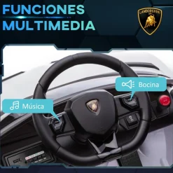Homcom - Coche eléctrico Lamborghini Aventador Blanco 12 V