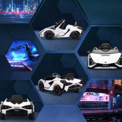 Homcom - Coche eléctrico Lamborghini blanco