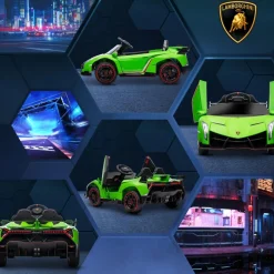 Homcom - Coche Eléctrico Lamborghini Veneno Verde