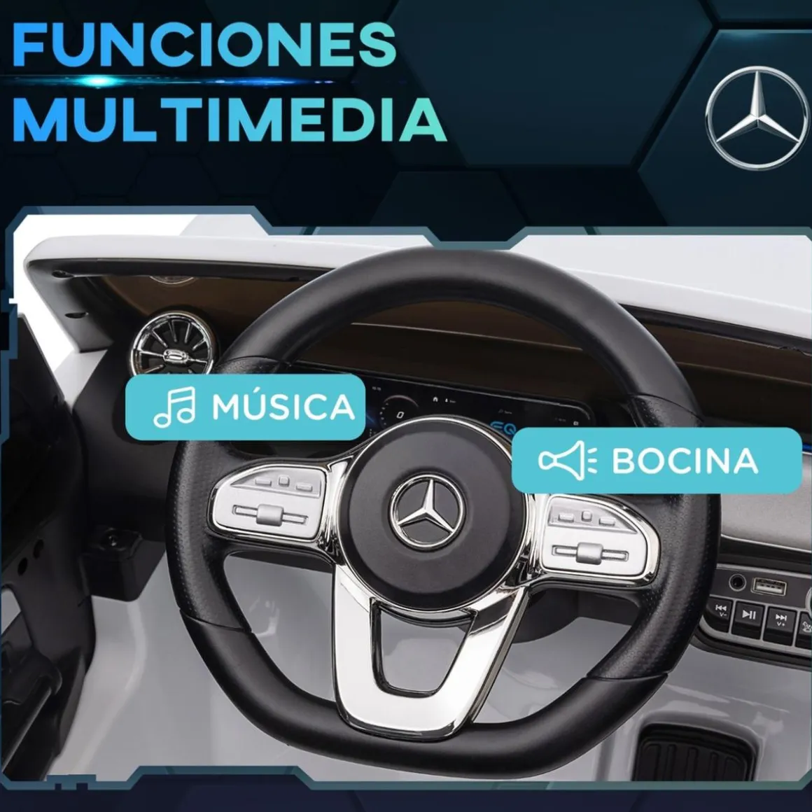 Homcom - Coche Eléctrico Mercedes-Benz EQA Blanco