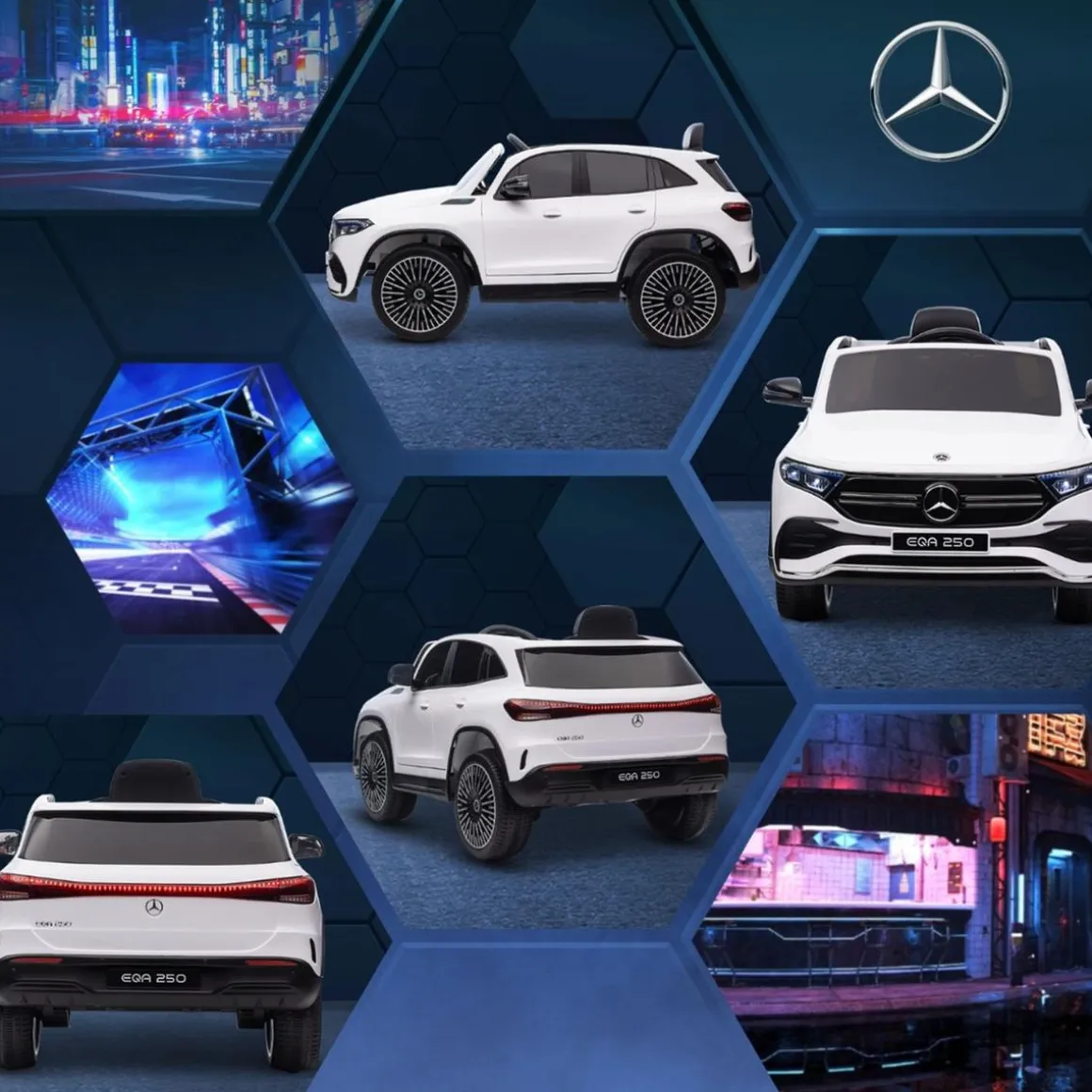 Homcom - Coche Eléctrico Mercedes-Benz EQA Blanco