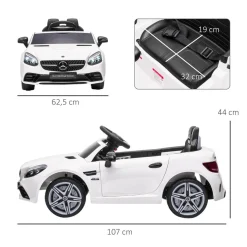 Homcom - Coche eléctrico Mercedes blanco