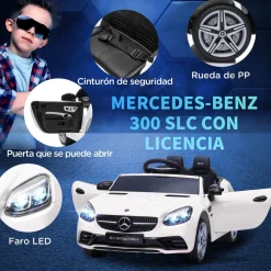 Homcom - Coche eléctrico Mercedes blanco