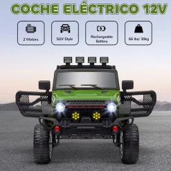Homcom - Coche eléctrico Verde con mando