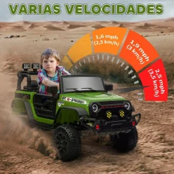 Homcom - Coche eléctrico Verde con mando