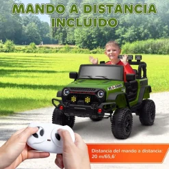 Homcom - Coche eléctrico Verde con mando