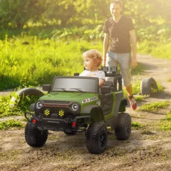 Homcom - Coche eléctrico Verde con mando