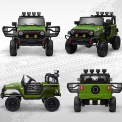 Homcom - Coche eléctrico Verde con mando