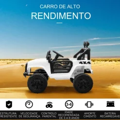 Homcom - Coche todoterreno eléctrico blanco