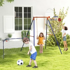 Homcom - Columpio infantil con portería y canasta