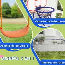 Homcom - Columpio infantil con portería y canasta