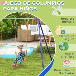 Homcom - Columpio infantil doble asiento