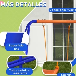 Homcom - Columpio infantil triple con tobogán