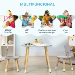 Homcom - Conjunto de mesa y dos sillas estrella